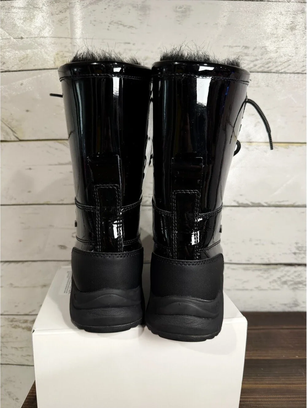 UGG Adirondack III Patent Black Boots - Women's 10